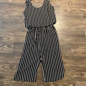 Black and white striped jumpsuit